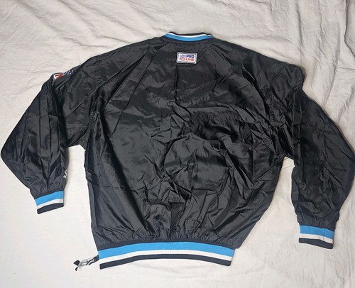 Vintage Pro Line Carolina Panthers Jacket Mens Large Black Windbreaker Pullover  - Picture 4 of 6
