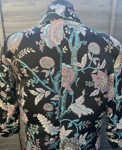 NANCY MAC FLORAL PRINT SMART FORMAL JACKET SIZE 2 - Picture 4 of 6