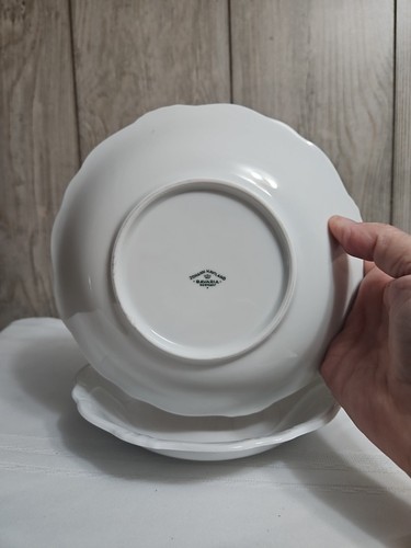 Johann Haviland ARISTOCRAT Pompadour SOUP BOWLS, SET OF 6, white VTG - Picture 14 of 16