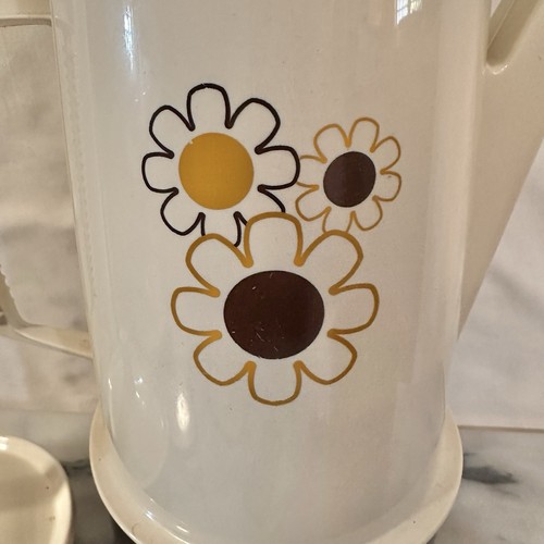 Vtg Regal Poly Perk Automatic Percolator 4-8 Cup Coffee Pot Brown Daisy WORKS - 第 7/13 張圖片