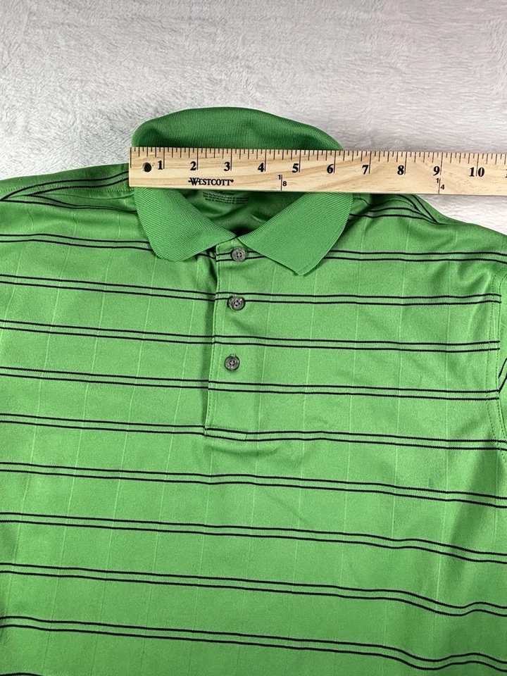 PGA Tour Polo Shirt Golf Green black Striped Short Sleeve Men’s Size Small - Image 4 of 4