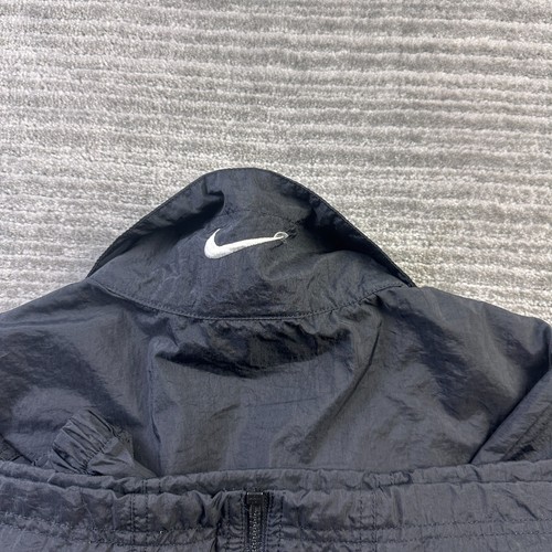 VINTAGE Nike Jacke Herren Large schwarz Full Zip Track Swoosh bestickt - Bild 7 von 11