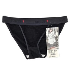 VTG New 90s Guess Innerwear Panties Size 6 Anna Nicole Smith Black String Bikini