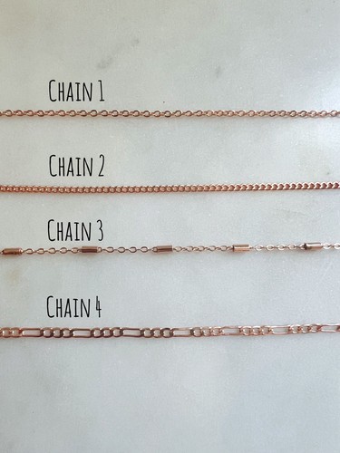 Rose Gold Initial Necklace Initial Tag Necklace Rose Gold Chain Necklace for Her - Picture 3 of 6
