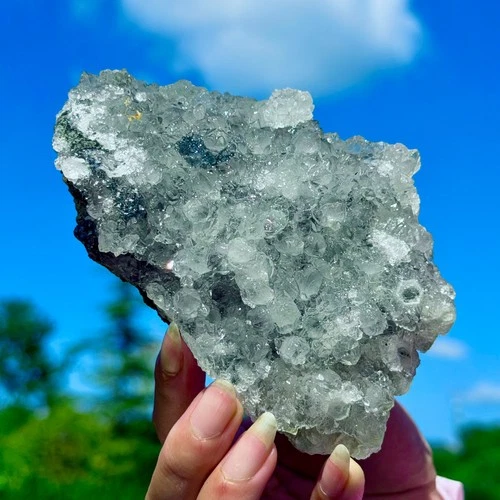 379G Natural Vision Amethyst Quartz Cluster Crystal Druzy Mineral Specimen