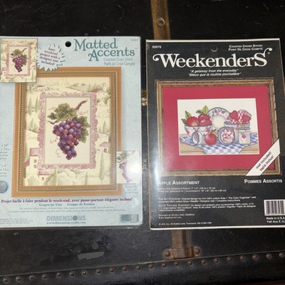 2 Vintage Counted Cross Stitch Dimensions And Weekender New