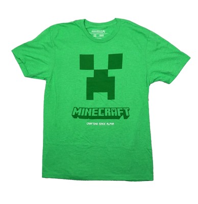 Minecraft New Adult T-Shirt - Crafting Since Alpha Creeper Face Image