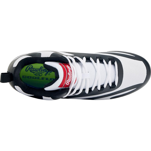 Rawlings Rookie Mid 179256 Men's Black White Lace Up Baseball Cleats ACAD525 - Picture 34 of 50