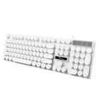  Tastatur Runde Tasten Keyboard Weiß Kabeltastatur Computertastatur