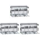  Set of 3 Toothbrush Holder Wall Mounted Stainless Steel Holders Rack