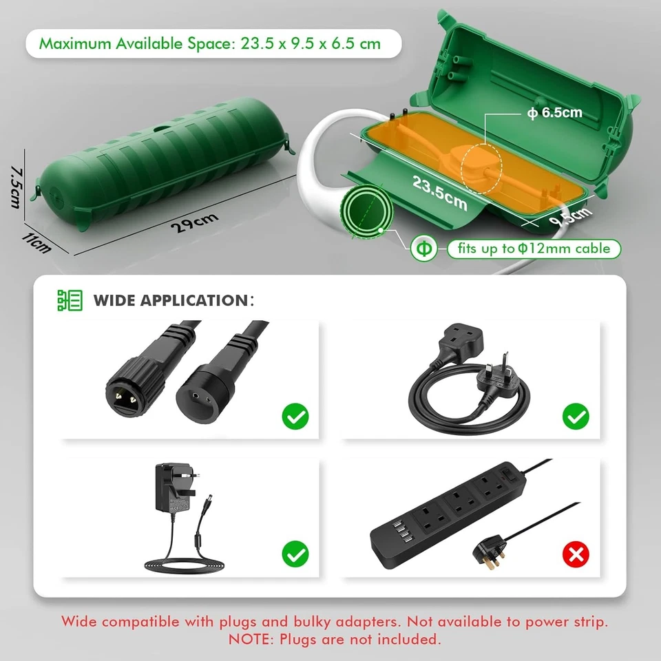 2 PACK RESTMO Outdoor IP44 Waterproof Connection Box, Extension Cord Plug Cover - Image 2 of 4