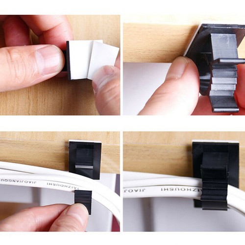 Kabel Schwarz Clips Selbstklebend Auto Kabel Management Organizer Kabelhalter Halterung - Bild 5 von 17