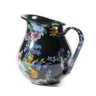 Brand New Mackenzie-Childs Black Flower Market Pitcher