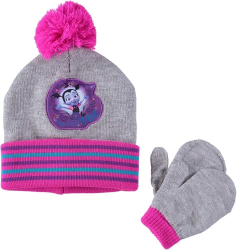 Juego de gorro y mitones para niñas Disney Vampirina rosa/gris - Imagen 1 de 2