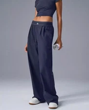 New AIo Yoga Women's BLUE Wide-Leg Pants -S/M/L