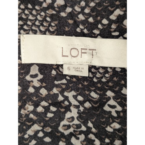 LOFT Snakeskin Print Sleeveless Dress Black Career Workwear Sheath Size 6 - Picture 3 of 7