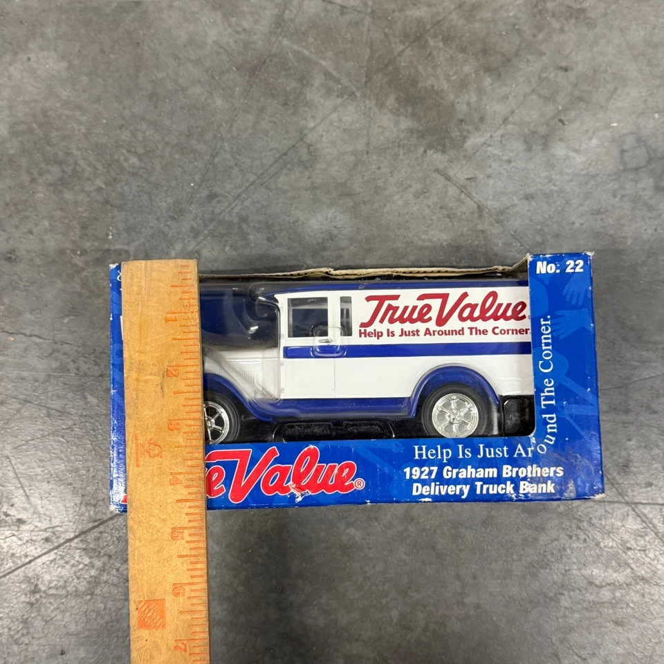 True Value #22 1927 Graham Brothers camión de reparto panel furgoneta banco de monedas fundido a presión Foto 4 de 4