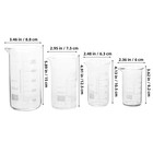  4PCs Messung Becher Borosilikatglasbecher klare Laborzubehör 100ml 150 ml 250