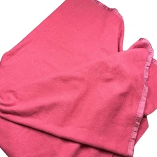 Vintage 1950/60s 100% wool American Woolen peach colored blanket 70 x 81 USA mad