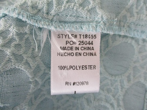 Entro French-Blue Babydoll Top size L Sleeveless Ruffle Floaty Textured Fabric - Picture 11 of 15