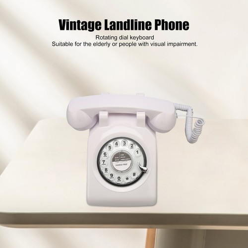 Retro Rotating Phone Old Fashioned Vintage Landline Phone With Mechanical Rin CB - Afbeelding 20 van 31