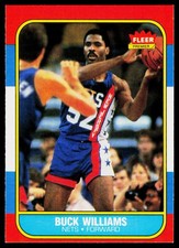 Buck Williams, 1986-87 Fleer, #123, New Jersey Nets,