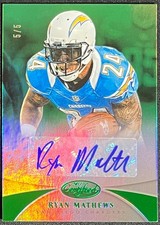 2013 PANINI CERTIFIED RYAN MATHEWS GREEN EMERALD FOIL AUTO #5/5 CHARGERS