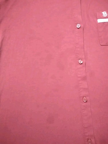 Victoria's Secret Sleep Shirt Small Burgundy Red Button Front Logo VS Sleep - Picture 5 of 6