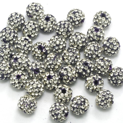 20Pcs Quality Czech Crystal Rhinestones Pave Clay Round Disco Ball Spacer Beads - Picture 62 of 97