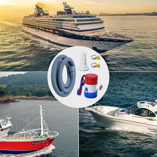 12v 1100gph Boat Bilge Water Pump 1-1/8 Inch Bilge Pump Plumbing Kit 6 FT Bil... - Picture 6 of 6
