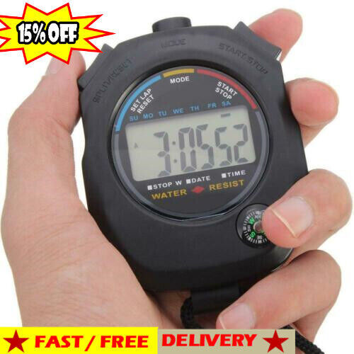 Digital LCD Chronograph Sports Counter Stopwatch Handheld TOP Stop Timer K4D8 FC11590 Digital LCD Chronograph Sports Counter Stopwatch Handheld TOP Stop Timer K4D8 FC11590