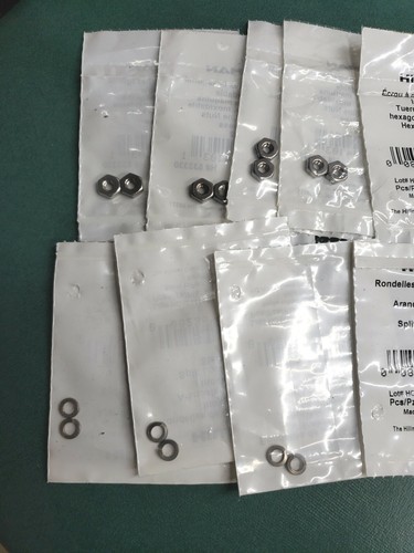 Lot Of Hillman 8-32 Stainless Hex Machine Nuts + #8 Split Lock Washers NISP - Picture 2 of 3