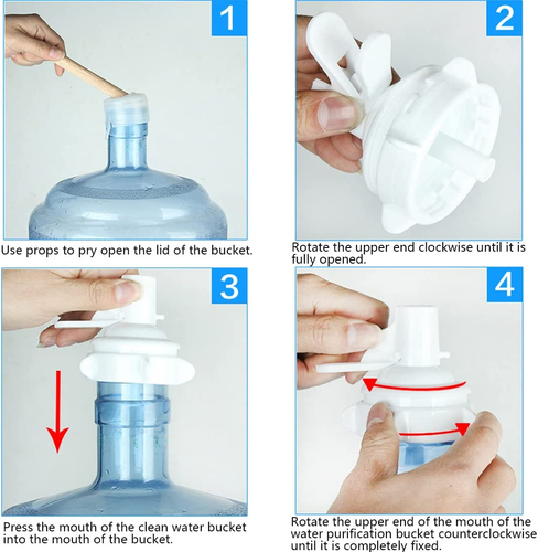 Water Dispenser Valve Reusable Water Bucket Jug Plastic Spigot Faucet Nozzle wit - Imagen 3 de 12