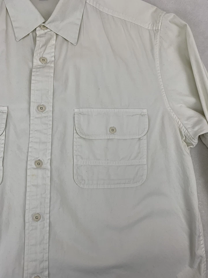 Camisa de vestir informal Timberland vintage para hombre manga larga con botones beige grande Foto 3 de 4