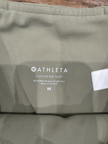 Athleta Women's Size M Medium Elation Rib Tight Olive Green - Picture 2 of 5