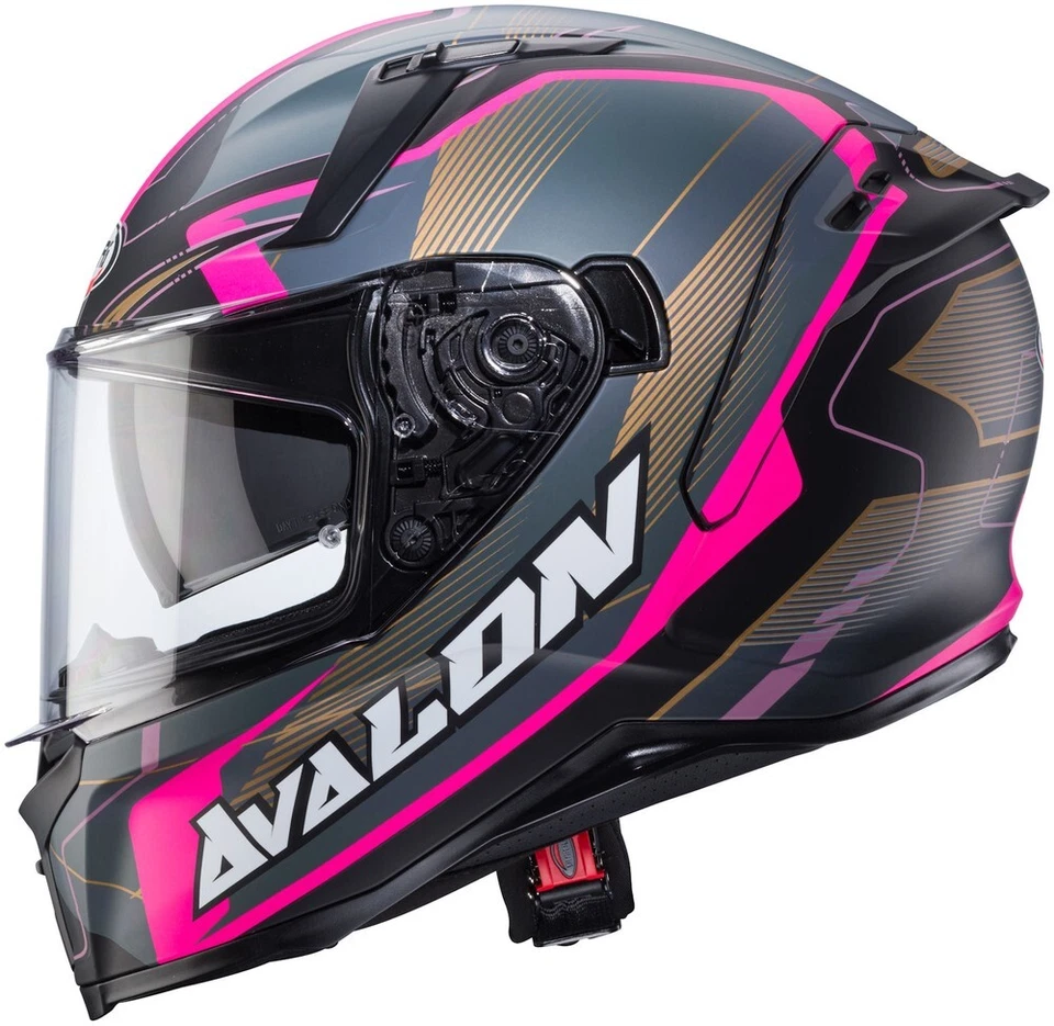 Caberg Motorrad Integralhelm Avalon X Optic Matt-Schwarz/Grau-Fuchsia - Bild 2 von 4
