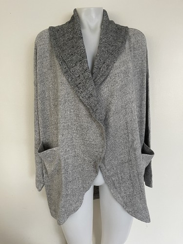 Banana Republic Lofty Knit Cardigan Soft Oversize Women's Open Front Gray NWT - Picture 2 of 7