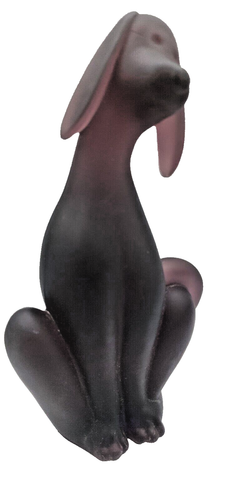 Viking Glass Epic Dog Rare Purple Satin Hound Figurine 8" MCM By Mosser Heavy - Picture 2 of 19