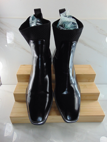 Zara TRAFALUC Black Leather Studded Metal Tip Pull on Ankle Boots EURO 40 M - Picture 2 of 7