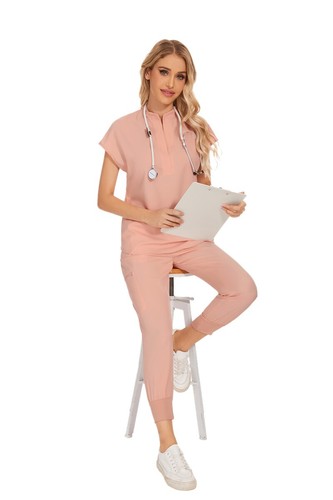 Summer Stretch Women Scrub Sets Jogger Drawstring Pants Nurse Uniform Medical - Bild 23 von 83