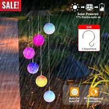 Patio Color Changing LED Wind Chimes Outdoor D/écor for Garden Gifts for Mom Yard Grandma Wife Home Waterproof Wind Mobile Solar Lights SIX FOXES Hummingbird Solar Wind Chimes