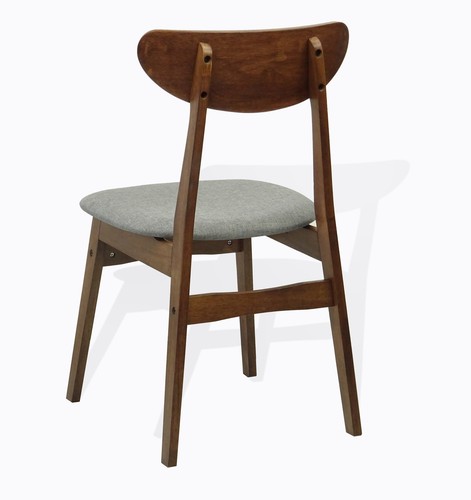 Modern Set of 4 Solid Wood Yumiko Dining Kitchen Chairs, Medium Brown - Picture 4 of 8
