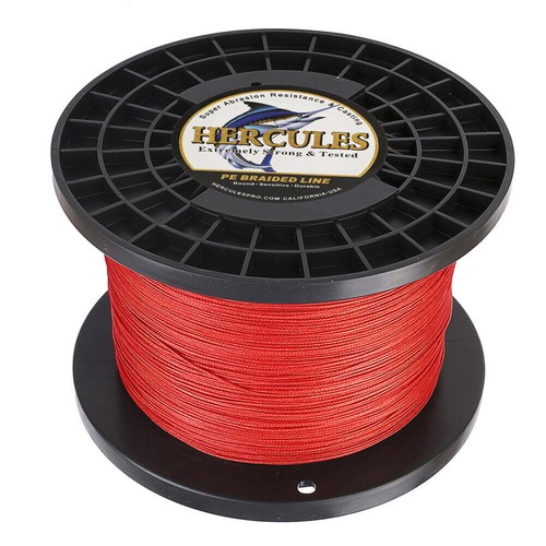 HERCULES Braided Fishing Line Red 100M - 1000M PE Super 6LB-300LB 4 & 8 Strands - Foto 18 di 18