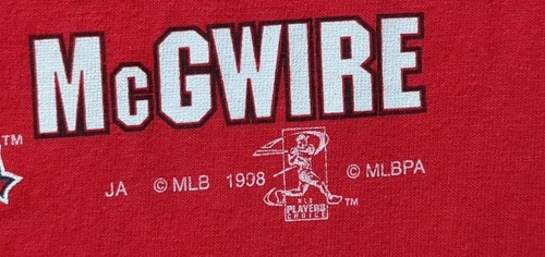 Vintage Mark McGwire Caricature Shirt "Smashing the Record" 61 Home Runs Large - Picture 4 of 5