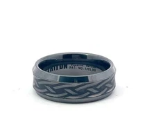 Triton 8mm Tungsten Lasered Tattoo Design Band Ring