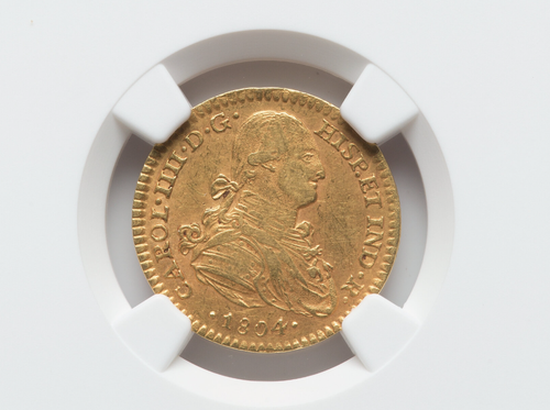 Mexico: Charles IV gold 2 Escudos 1804 Mo-TH AU50 NGC - Picture 3 of 3