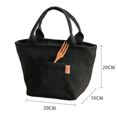 with Zipper Lunch Bag Canvas Square Organizer Quality Tote Bag Travel - Picture 10 of 11