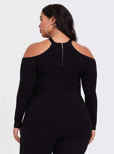 Torrid Halter Black Women Sweater Size 2 - Picture 3 of 5