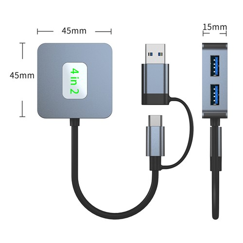 Adattatore hub di interfaccia 4 in 2 Type-C+USB a USB3.2 per MacBook iPad Pro H7 - Afbeelding 2 van 16