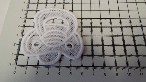 Iron on/Sew on- White,Baby Bootee and Pacifier, Guipure Lace Motif,Applique- 6cm - Picture 3 of 3